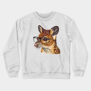 Spotty Genius: The Quoll with Specs Appeal! Crewneck Sweatshirt